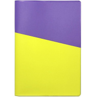 Блокнот 125х180мм 60л лайм/фиолетовый, линия, диагональный карман, пвх 2975.300.ФЛ