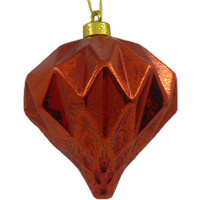 Ёлочное украшение "Сосулька" 10см с узором, красная Y6630-18