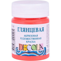 Краска акриловая 50мл коралловая глянцевая Декола 2928355