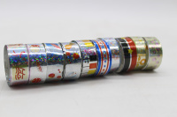 Клейкая лента 15мм х 3м с узорами голографическая, цвет ассорти Y9259-19