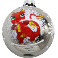 Шар 65мм "Дракоша красный" в подарочной упаковке КУ-65-234014