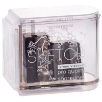 Точилка 3 отв. "Sketch&Art." с контейнером, пластик, прозрачная 35-0044