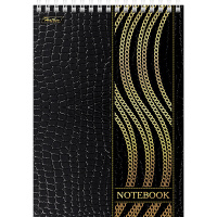 Блокнот А5 80л "Gold Style" без линовки, на спирали, 3D фольга матовая ламинация, 2 дизайна 055057