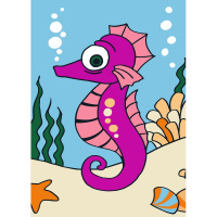 Картина из песка "Морской конек" №41 16,5x23см (карта-основа, образец, песок, палочка) SPT-01