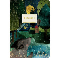 Тетрадь А5 40л клетка "Волчок и луна" прошитый блок матовая ламинация 7-40-106