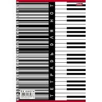 Тетрадь для нот А4 24л "Клавиши" на спирали вертикальная 24ТдН4сп_04040/013502