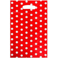 Пакет подарочный "Горошек" 17,5х25см фольга красный Y9003-19