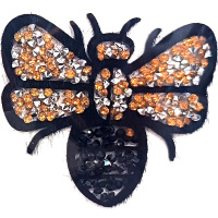 Термоаппликация со стразами "Пчела малая" 7х6см Y8029-18