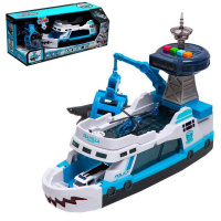 Парковка "Полицейский катер" 35х12х11см с набором машин, пластик (свет, звук) 2254340/660-S01