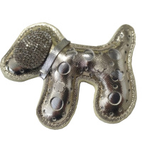 Брелок Собака со стразами 7,5см 6 цветов кожзам Y7038-18