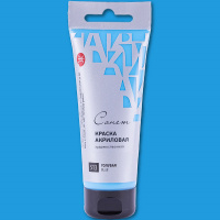 Краска акриловая 75мл голубая туба с европодвесом Сонет 28109513