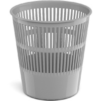 Корзина д/бумаг 9л круглая сетчатая, пластик, серая "Classic" 55909