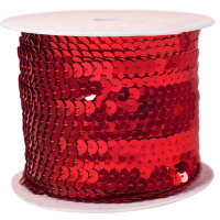 Тесьма Пайетки 5м, красный Y2354-15