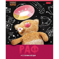 Тетрадь А5 24л клетка "Кофейные коты" на скобе 5 дизайнов 24Т5В1/091614