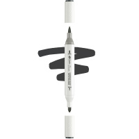 Маркер акриловый двусторонний "Сонет" чёрный, пулевидный наконечник/кисть 273-S