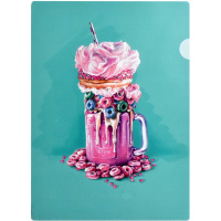 Папка-уголок "Розовый милкшейк" А4 полипропилен 0,18мм УФ-печать 65895