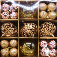 Набор шаров ассорти 37шт шампань/золото Y9963-24