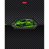 Тетрадь А5 48л клетка "AutoCarbon" на скобе выборочный лак 5 дизайнов 48Т5вмВ1/084788