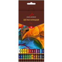 Карандаши 24 цвета "Fine" круглые дерево, картон VFCP-24 Карандаши 24 цвета "Fine" круглые дерево, картон VFCP-24