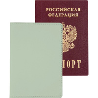 Обложка д/паспорта вертикальная 14х10см "Casual" мятная, искусственная кожа 1030497