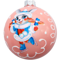 Шар 65мм "Крольчишка на коньках" в подарочной упаковке КУ-65-224120