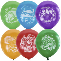 Шар воздушный 30см(12") Пастель+Декоратор Выпускник 2ст. 6040840