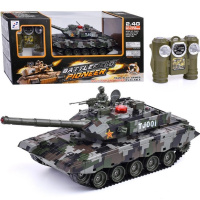 Танк р/у "Прорыв" 32х11,5см хаки, с аккумулятором, пластик (свет, звук, вращение башни) 778-7