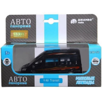 Машина "Ford Transit" черная, инерционная, металл 17,5см (свет, звук, откр.двери) JB1251272