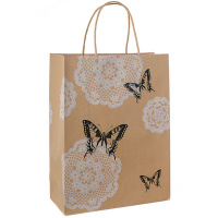 Пакет подарочный 26х32х11см крафт, с рисунком 4вида Y7061-18