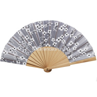 Веер 23см сакура серый, ткань/дерево Y10618-24