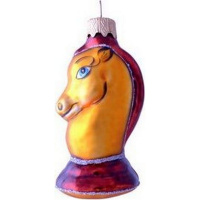 Ёлочное украшение "Шахматный конь" h-7см Ф293