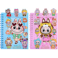 Блокнот 110х163мм 16л "Зубастик" клетка, 8 листов с наклейками, на спирали, 4 дизайна M-3300