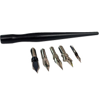 Набор перьев 5шт. с держателем 12,5см пластик, в блистере 16,5х5см ZS5819