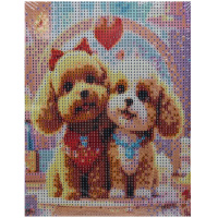 Алмазная мозаика 20х25см "Милые щенята" полная выкладка ZH6743