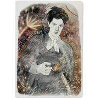 Тетрадь А5 40л клетка "Маяковский" прошитый блок матовая ламинация 7-40-001/145