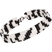 Набор для бисероплетения "Браслет. Зебра" 1,5см (бисер, нить, иглы, карабин) 11-005