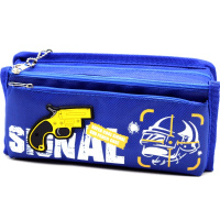 Пенал "Signal" 20х9х7см прямоугольный, 2 отделения, 1 карман, текстиль, синий DB23276