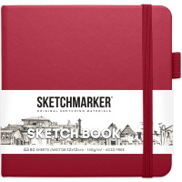 Скетчбук 12х12см 80л 140г/м2 маджента, на резинке, твердая обложка "Sketchmarker" 2314902SM