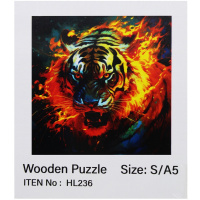 Пазл 14х12,5см дерево S "Огненный тигр" HL236/11337-24