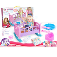 Кукла с кроваткой и аксессуарами 56 х 32см, пластик F003A-5/1988581