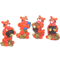Сувенир Тигр с монетками 9см керамика 4 вида TG050