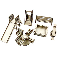 Набор мебели "Детская площадка" 6 предметов фанера 3мм 400013