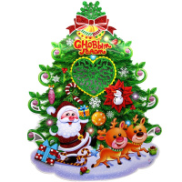 Панно "Ель Дед Мороз со снеговиками" 63х49см Y10154-24