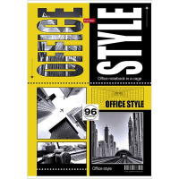 Тетрадь А4 96л клетка "Office Style" на скобе выборочный лак 3 дизайна 083177
