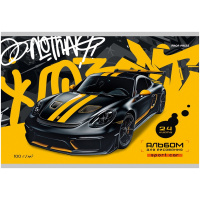 Альбом для рисования А5 24л "Автомобиль и граффити" на скобе, обложка мелованный картон 24-2185