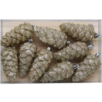 Набор ёлочных украшений 9шт "Шишки" 4х9см бронза Y9926-24