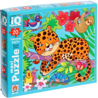 Пазлы 20 эл. "IQ. Леопард в ярких джунглях" макси 2+ 978-5-8112-8223-4