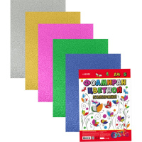 Фоамиран 2мм А4 цветной 5цв.5л. металлизированный, в блистере 8013807