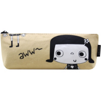 Пенал "Забавные эмоции" 19,5х7х3,5см, треугольный, 1 отделение, текстиль, бежевый BB2403