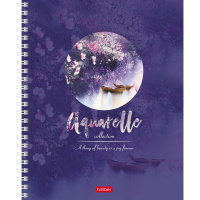 Тетрадь А5 96л клетка "Акварельная мечта" на спирали матовая ламинация 2 дизайна 067307